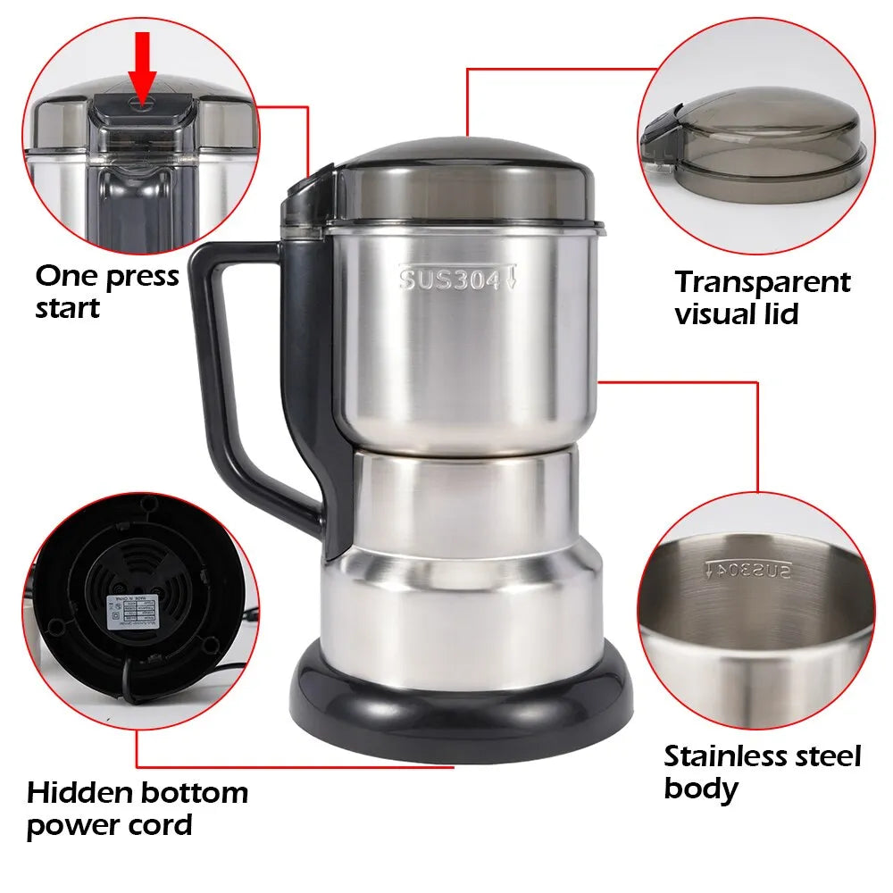 High Power Electric Coffee Nuts Beans Grinder Multifunctional Machine