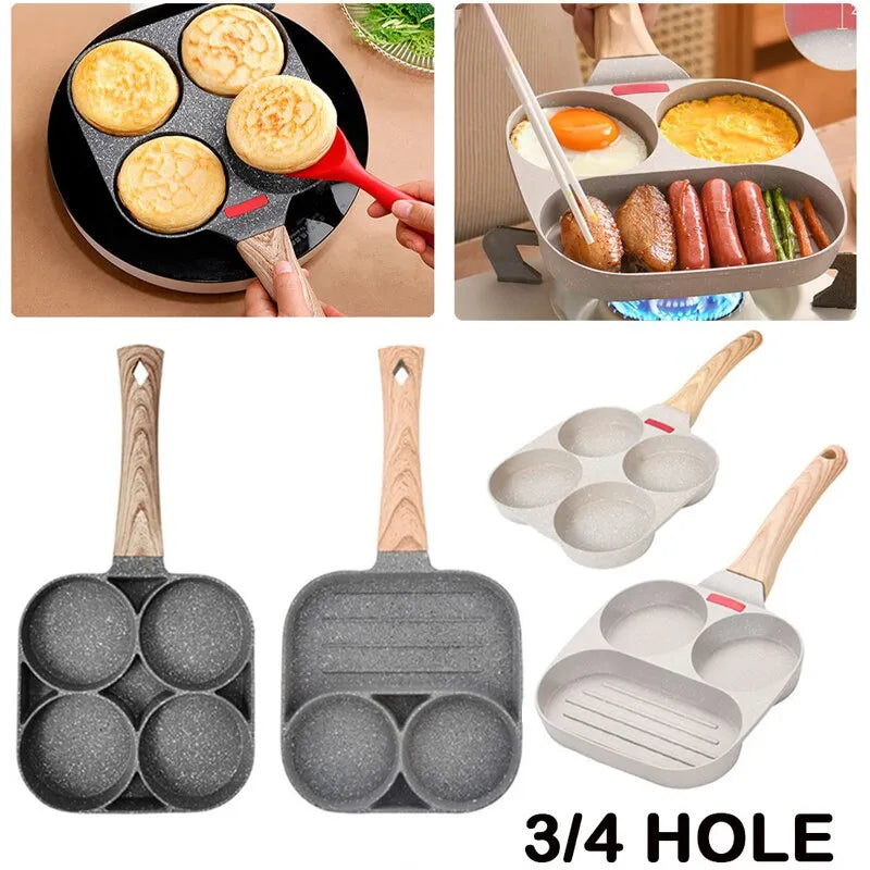 Four-Hole Frying Pot Pan Thickened Omelet Pan Nonstick Egg