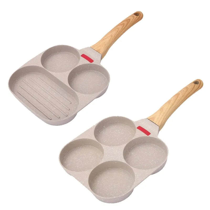 TEENRA Four-hole Frying Pot Thickened Omelet Pan Non-stick Egg