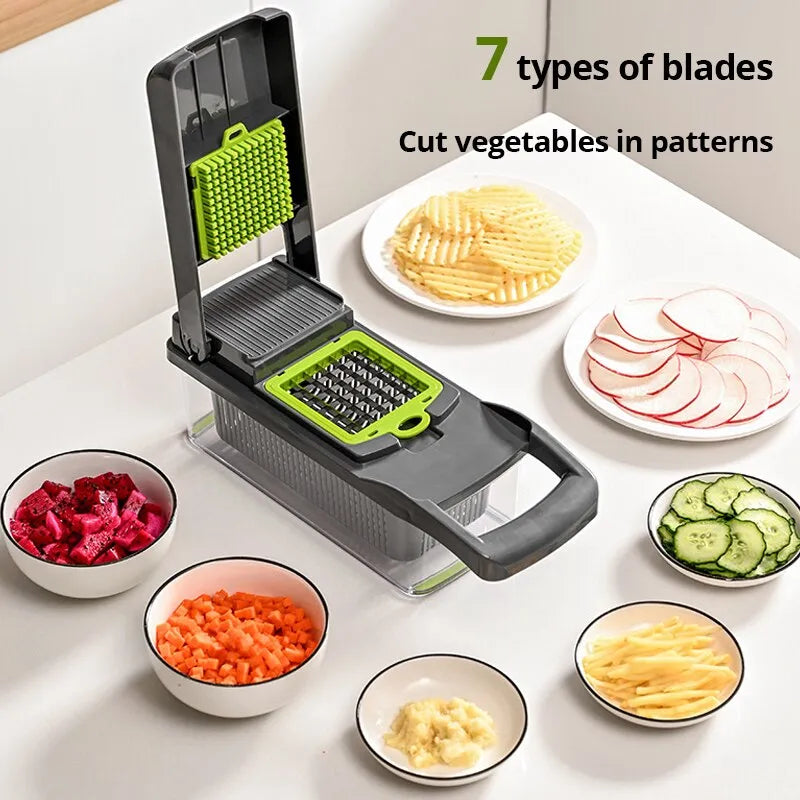 Multifunctional Vegetable Cutter 12 In 1 With Basket