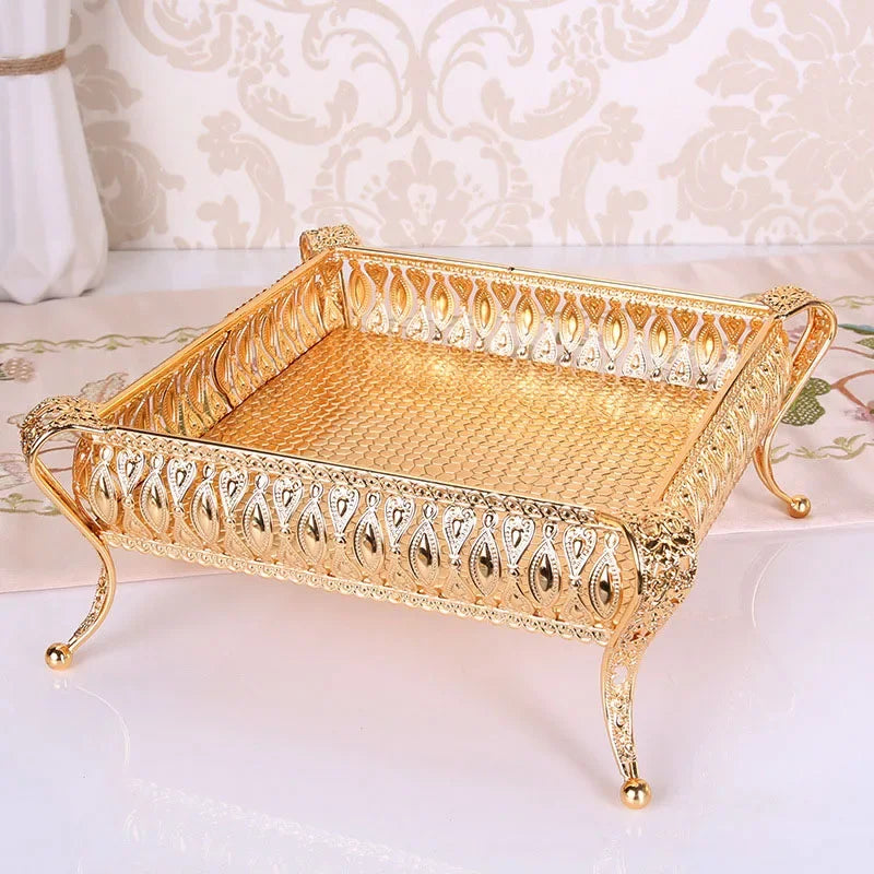 Creative Vintage Golden Metal Fruit Tray