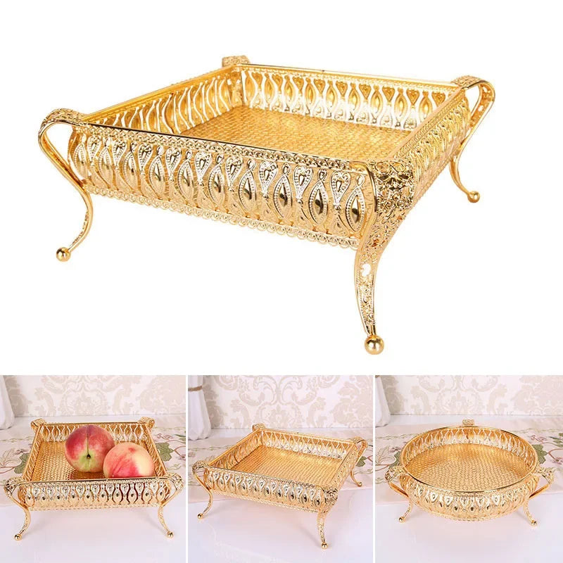 Creative Vintage Golden Metal Fruit Tray