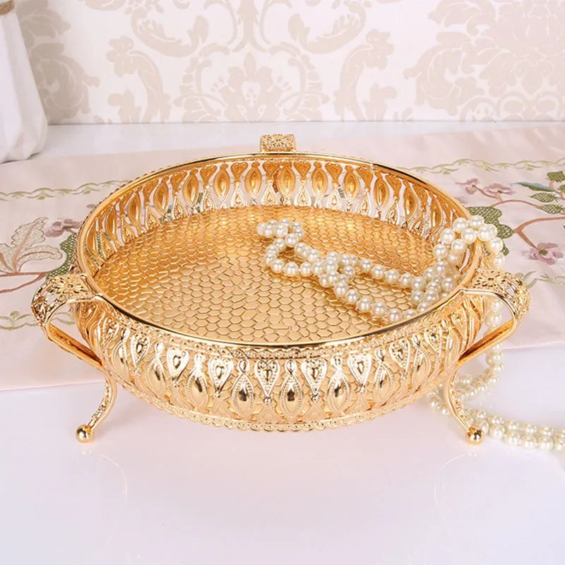 Creative Vintage Golden Metal Fruit Tray