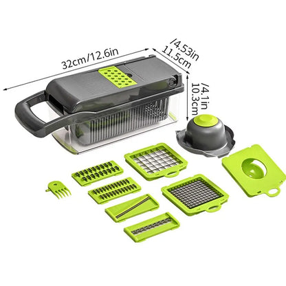 Multifunctional Vegetable Cutter 12 In 1 With Basket