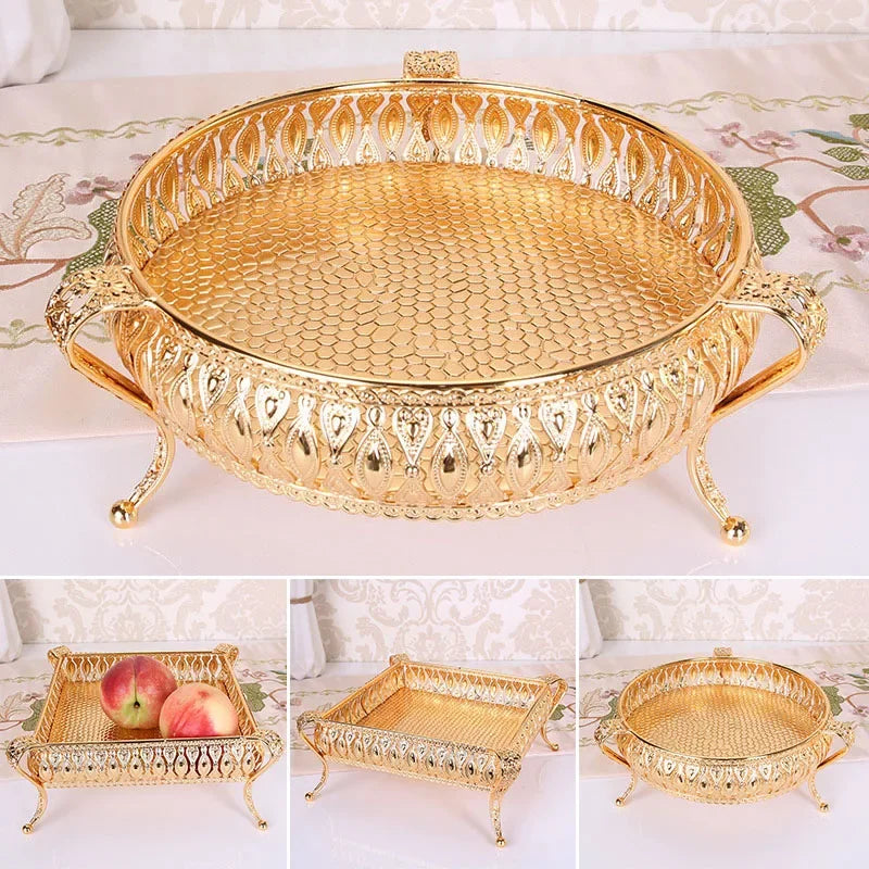 Creative Vintage Golden Metal Fruit Tray