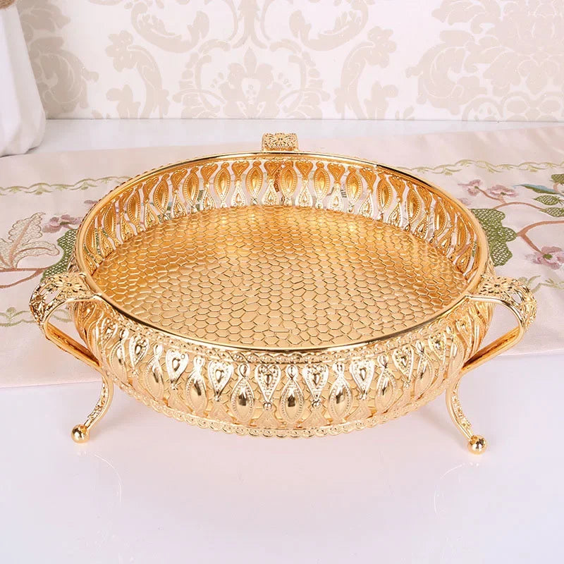 Creative Vintage Golden Metal Fruit Tray